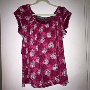 Liz Claiborne Magenta Floral Blouse